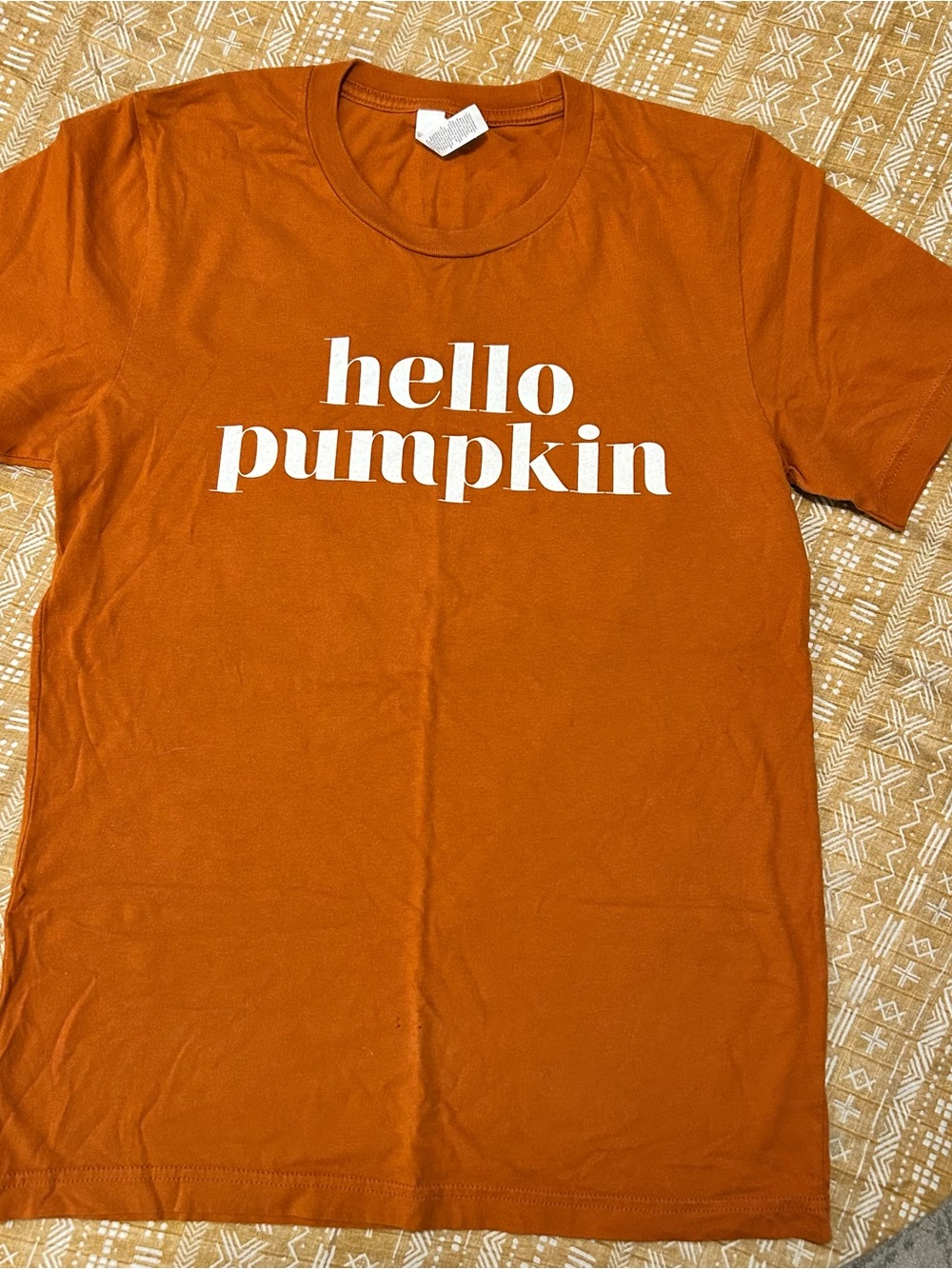 Bella Canvas burnt orange fall "hello pumpkin" Short Sleeve Tee